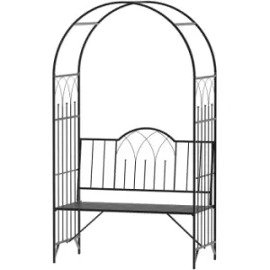 Image of Outsunny Garden Arch Bench Outdoor Patio Trellis Arbor for Climbing Plant