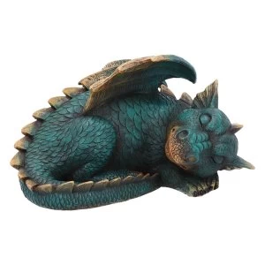 Image of Forty Winks Sleeping Green Dragon Ornament