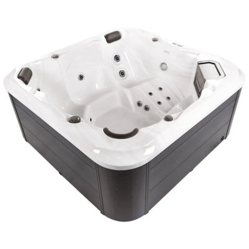 Image of Beliani Square Hot Tub With LED White Tularosa