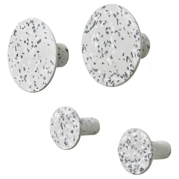 image of Blomus Ponto Set of 4 Wall Hooks - Terrazzo Grey