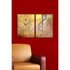 Image of 2P3040CS-134 Multicolor Decorative Canvas Wall Clock (2 Pieces)