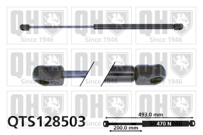 Image of QUINTON HAZELL Tailgate strut QUINTON HAZELL QTS128503