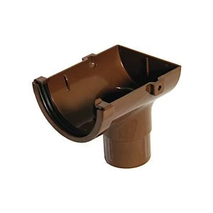 image of FloPlast ROM2BR Miniflo Gutter Stopend Outlet - Brown