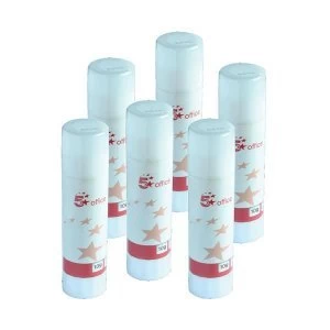 image of 5 Star Office Glue Stick Solid Washable Non Toxic Small 10g Pack 6