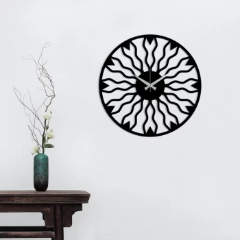 image of Metal Wall Clock 21 - Black Decorative Metal Wall Clock