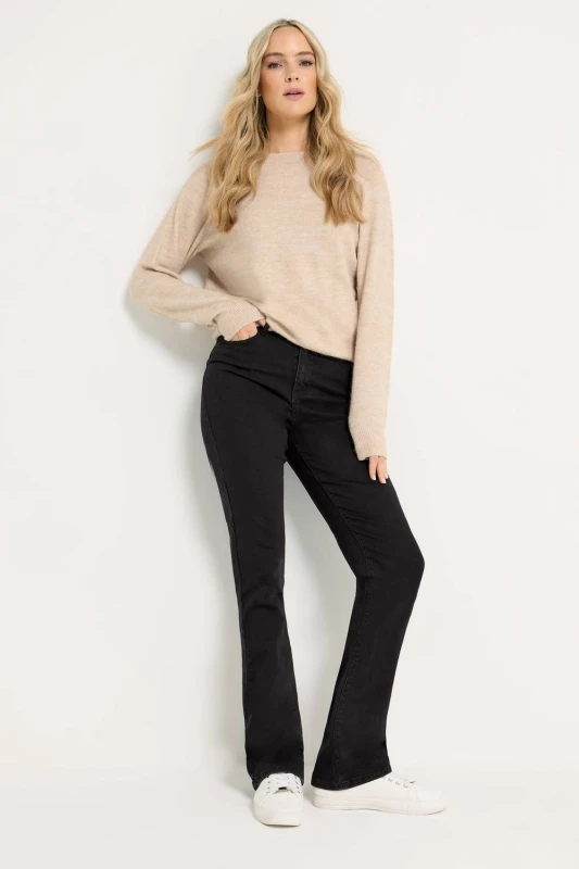 Image of Long Tall Sally Womens Tall Bootcut Jeans in Black Size: 8L Black Female 8L
