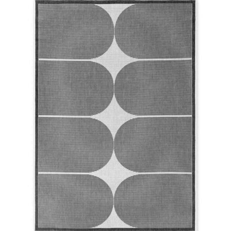 Image of The Rugs Reversible Weatherproof Indoor Outdoor Rug Polypropylene Durable In Black