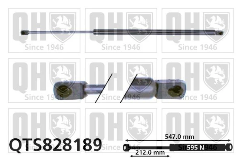Image of QUINTON HAZELL Tailgate strut QUINTON HAZELL QTS828189