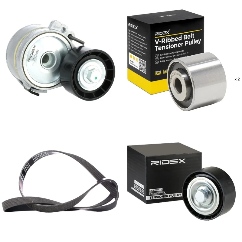 Image of RIDEX 542R1052 V-ribbed belt set V-Ribbed Belt Set (542)