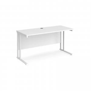 Maestro 25 WL Straight Desk 1400mm x 600mm - White Cantilever Frame w