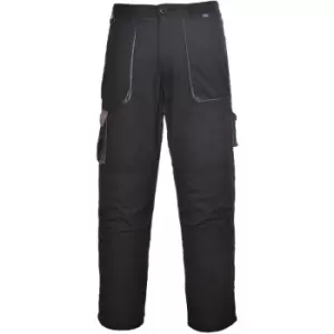 Image of Portwest Mens Texo Contrast Workwear Trousers (3XL R) (Black) - Black
