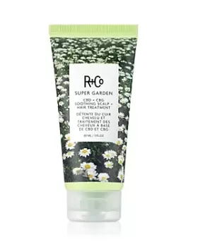 image of R+Co Super Garden Cbd + Cbg Soothing Scalp + Hair Treatment 3 oz.