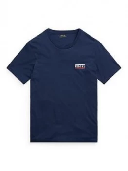 Image of Polo Ralph Lauren Liquid Cotton Polo Rl Lounge Top - Cruise Navy, Cruise Navy Size M Men