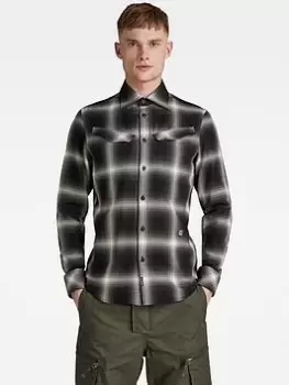 G-Star RAW Stan Pocket Check Shirt, Black Size M Men