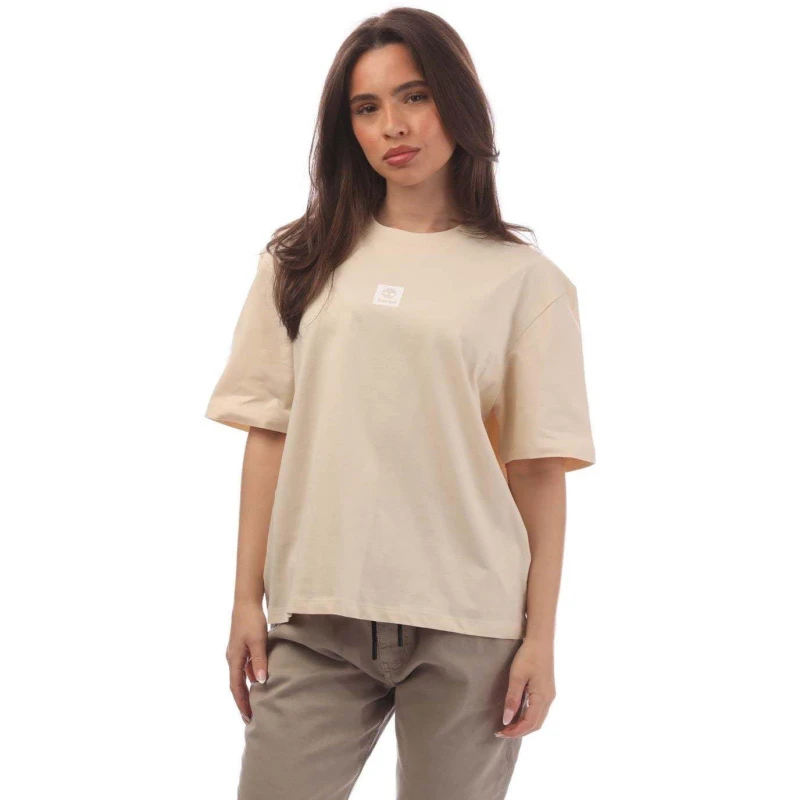 Image of Timberland Timberland Stack Logo Short-Sleeve Tee Angora - Beige Beige 14