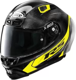 Image of X-Lite X-803 RS Ultra Carbon Hot Lap Helmet, black-yellow Size M black-yellow, Size M