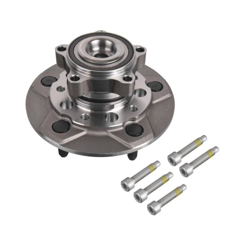 Image of FEBI BILSTEIN 178566 Wheel bearing kit with fastening/mounting material, Front Axle Left, with wheel hub Wheel Bearing Kit (654)