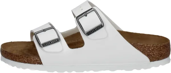 image of Birkenstock Womens Arizona Two Strap Sandals White Birko, 7