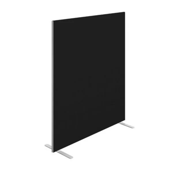 image of 1400W X 1600H Upholstered Floor Standing Screen Straight - Black