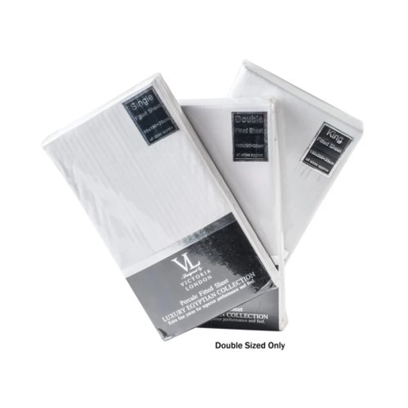 Image of Unbranded VL Percale Fitted Sheets Double (Pack of 20) E0082 E0082