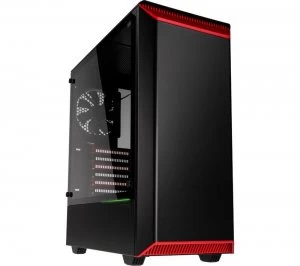 Image of PHANTEKS Eclipse P300 E-ATX Midi-Tower PC Case - Black & Red