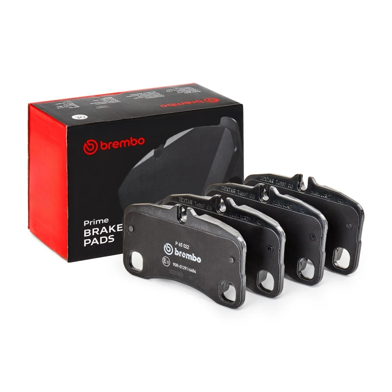 Image of BREMBO P 65 022 Brake pad set PRIME LINE prepared for wear warning indicator, without accessories, with anti-squeak plate Brake Pad Set,disc brake (4