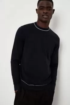 image of Super Soft Navy Fine Tipped Crew Jumper