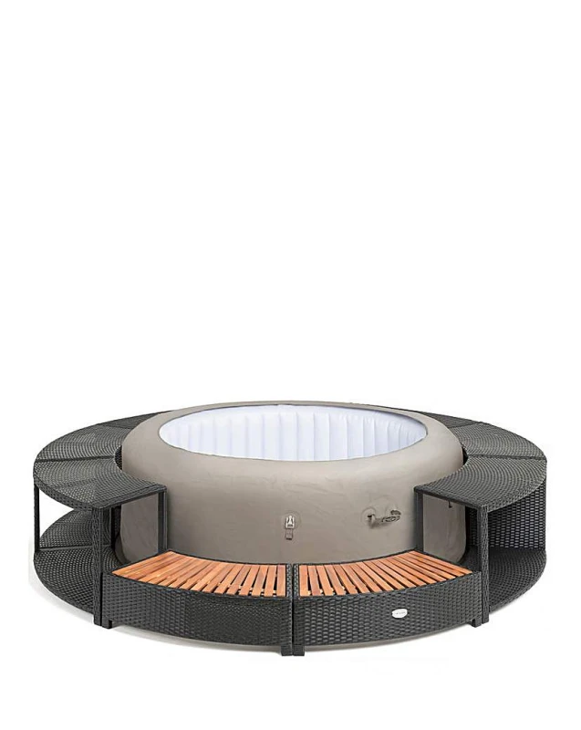 Image of Lay-Z Spa Lay-Z-Spa 180cm Rattan Hot Tub Surround Black - Lay-Z Spa Black SH48701