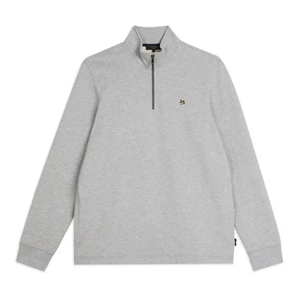 image of Ted Baker Kilbern quarter Zip Sweater - Grey XS