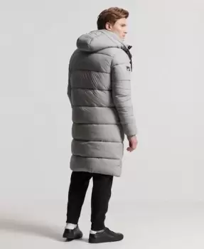 Image of Superdry Mens Touchline Padded Jacket Grey / Football Grid Dove Grey - Size: L