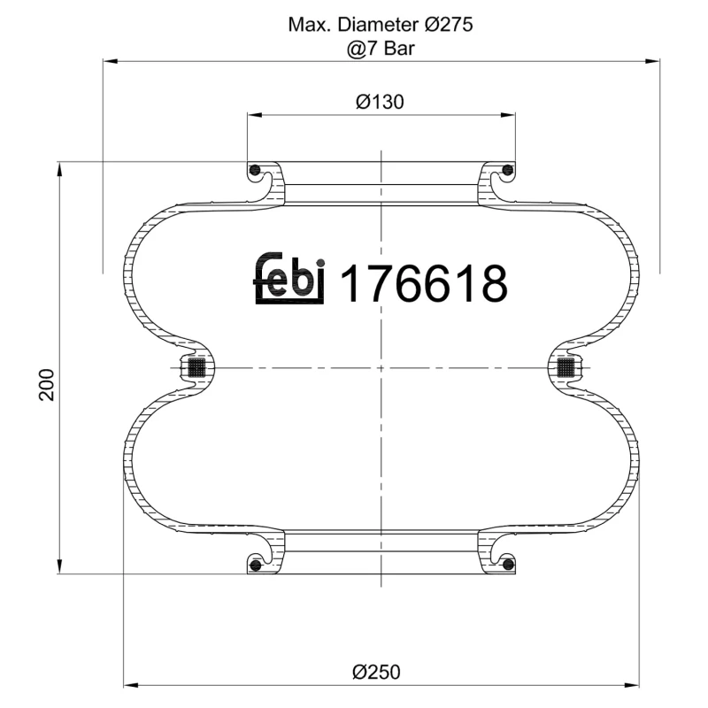 Image of FEBI BILSTEIN 176618 Boot, air suspension Boot,air suspension (324)