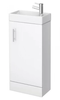 Image of Wickes Talana White Gloss Floor Standing Unit J-pull Doors - 400mm