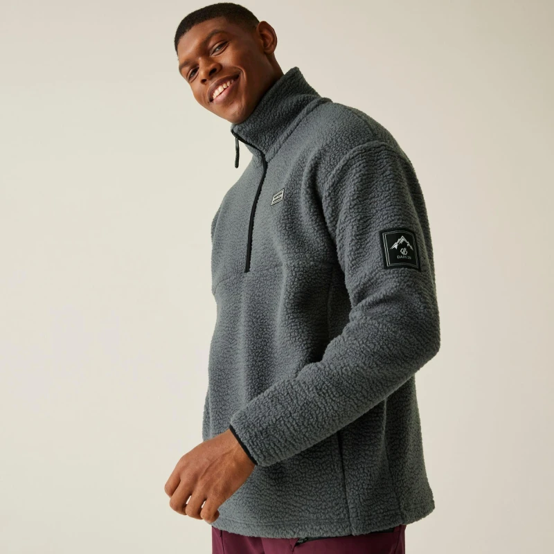 Image of Dare 2b Dare 2b Men Twin Tip Half-Zip Relaxed Insulating Active Fleece in Mid Grey Size: X-Large Mid Grey XL Male 5063516188582