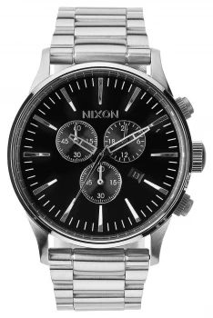Image of Nixon Sentry Chrono Black Stainless Steel Bracelet Watch