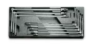 Image of Beta Tools T65 8pc T-Handle with Swivel Male Hex Ends Set Tray for Roller Cabs