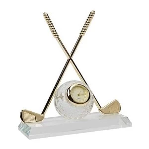 Miniature Crossed Golf Clubs with Glass Ball