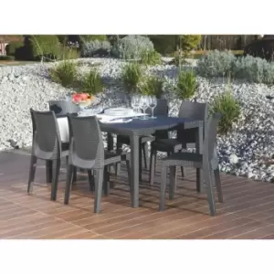 image of Outdoor Living Tuscany large 6 seat rattan dining set