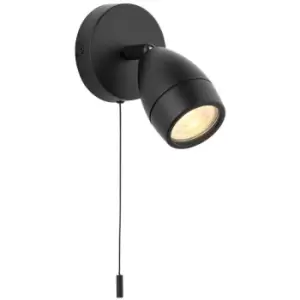 image of Endon Porto Bathroom Single Spotlight, Matt Black, Glass, IP44