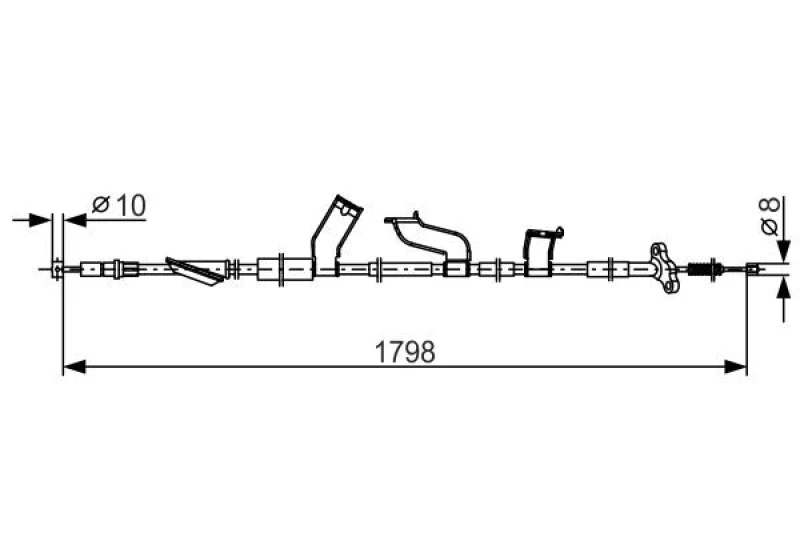 Image of Handbrake cable Bosch 1 987 482 788