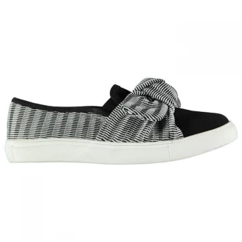 Image of Fabric Rimini Ladies Slip On Shoes - Black/White