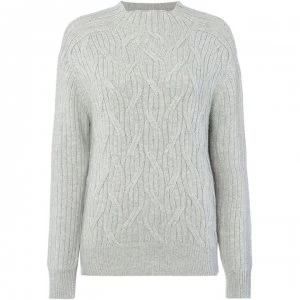 image of Linea Joely cable knit jumper - Grey Marl