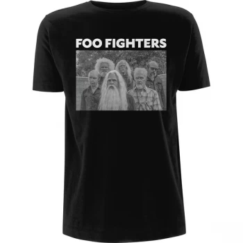 Image of Foo Fighters - Old Band Photo Unisex Large T-Shirt - Black