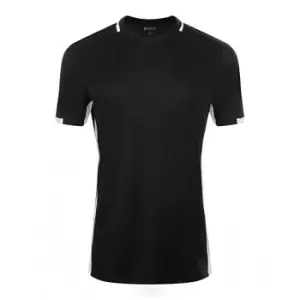 Image of SOLS Mens Classico Contrast Short Sleeve Football T-Shirt (XL) (Black/White)
