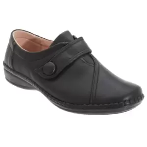 Image of Boulevard Womens/Ladies XXX Wide Touch Fastening Bar Shoes (8 UK) (Black)