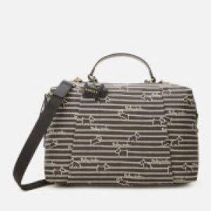 Image of Radley Womens Radley Stripe Oilskin Medium Zip Around Multiway Bag - Black