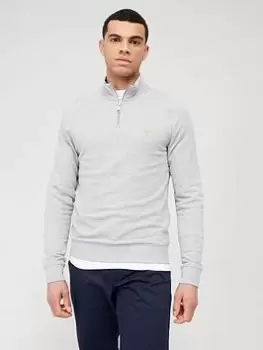 image of Farah Jim 1/4 Zip Sweat, Light Grey Size M Men