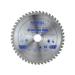 image of Faithfull TCT Circular Saw Blade Zero Degree 250 x 30mm x 80T