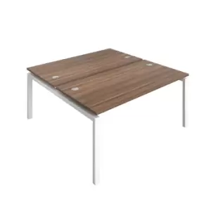 Image of Telescopic Sliding 2 Person Bench 1600 X 800 Cable Port Dark Walnut - White