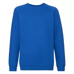 Image of Fruit Of The Loom Childrens/Kids Unisex Raglan Sleeve Sweatshirt (12-13) (Royal)