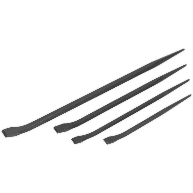 Image of Loops 4 Piece Pry Bar Set - 300mm 400mm 450mm & 450mm Steel Shafts - Drop Forged Metallics